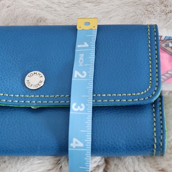 NWT TOMMY HILFIGER Preppy "Butterfly Clutch" Wallet Blue & Green - Picture 14 of 15
